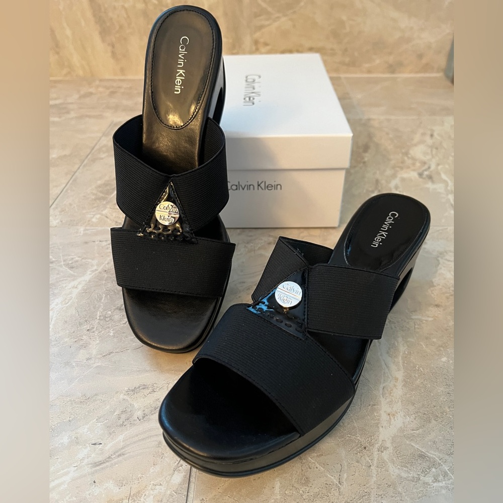 Calvin Klein Black Sandals, Size 8